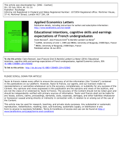 Educational intentions, cognitive skills and earnings expectations of