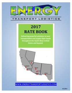 2017 RATE BOOK - Energy Transport Logistics
