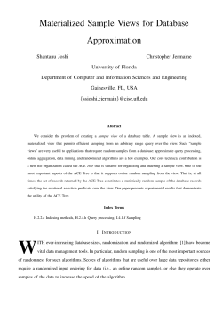 Materialized Sample Views for Database Approximation