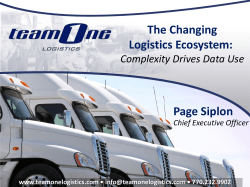 The Changing Logistics Ecosystem: Page Siplon