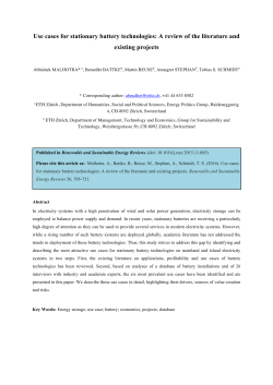 Use cases for stationary battery technologies: A review