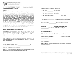 DO YOU WANT TO GET WELL? - Clinton Community Church