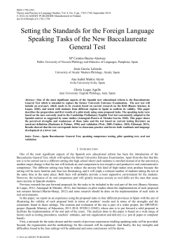 Setting the Standards for the Foreign Language Speaking Tasks of