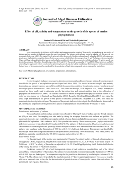 Effect of pH, salinity and temperature on the growth of six species of