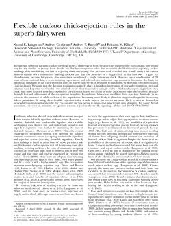 Flexible cuckoo chick-rejection rules in the