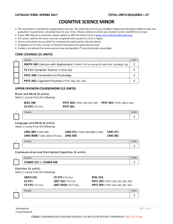 COGNITIVE SCIENCE MINOR