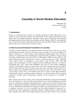 Causality in Social Studies Education