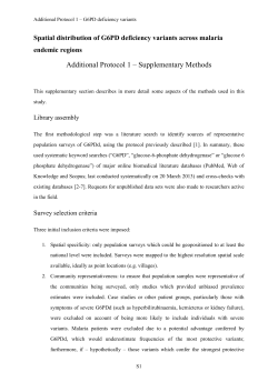 Spatial distribution of G6PD deficiency variants