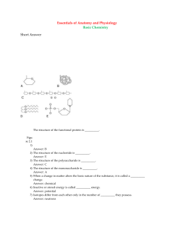 Essentials of Anatomy and Physiology Basic Chemistry Short