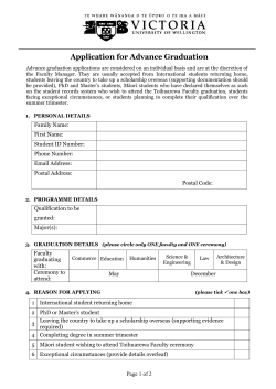 Application for Advance Graduation