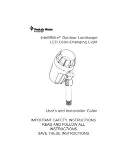 User`s and Installation Guide IntelliBrite&reg; Outdoor Landscape LED