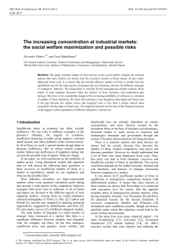 The increasing concentration at industrial markets: the social welfare