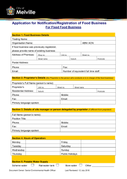 Food Act Registration Form
