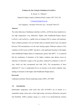 Development of Lanthanum Nickelate as a Cathode for use