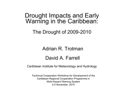 Drought Impacts and Early Warning in the Caribbean