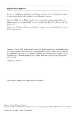 Anger Situations Worksheet You can use the following situations to