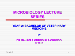MICROBIOLOGY LECTURE SERIES