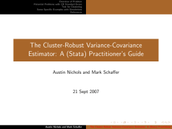 The Cluster-Robust Variance-Covariance