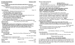 2nd Sunday of Easter April 12, 2015