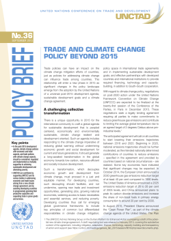 Trade and climate change policy beyond 2015