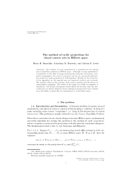 The method of cyclic projections for closed convex sets in Hilbert