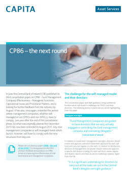 CP86 &ndash; the next round - Capita Asset Services