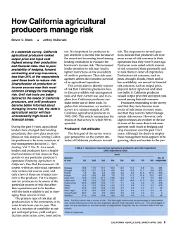 How California agricultural producers manage risk