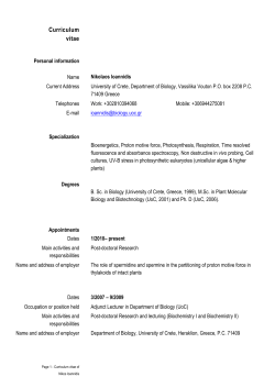 Curriculum vitae - Department of Biology