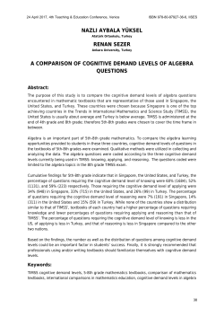 nazli aybala y&uuml;ksel renan sezer a comparison of cognitive demand
