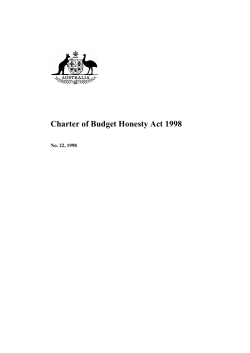 Charter of Budget Honesty Bill 1996