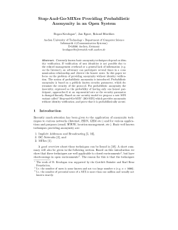 Stop-And-Go-MIXes Providing Probabilistic Anonymity in an Open