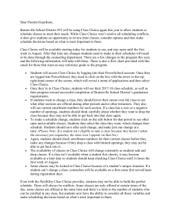 class choice parent letter/directions