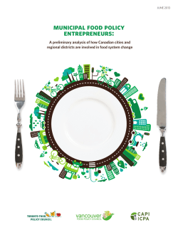 municipal food policy entrepreneurs - Canadian Agri