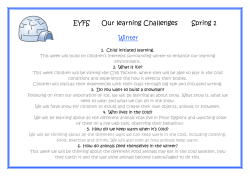 Early Years Learning Challenge Spring Term
