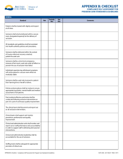 Appendix B: Checklist - Compliance Self