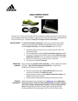 adidas ENERGY BOOST Fact Sheet
