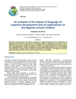 An analysis of the impact of language on cognitive development and