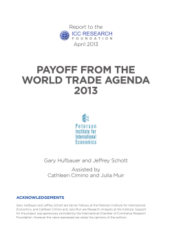 Payoff from the World Trade Agenda 2013