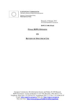Outline structure of the draft Opinion on Review of Spectrum Use