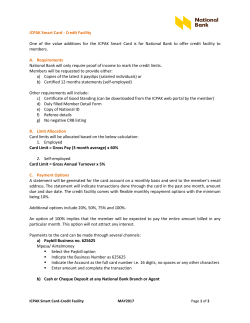 ICPAK Smart Card - Credit Facility One of the value additions for the