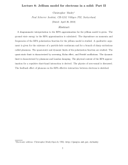 Lecture 8: Jellium model for electrons in a solid