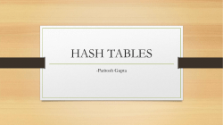 HASH TABLES IN C