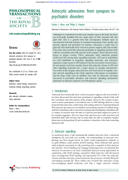 Astrocytic adenosine: from synapses to psychiatric disorders