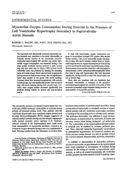 Myocardial oxygen consumption during exercise in the