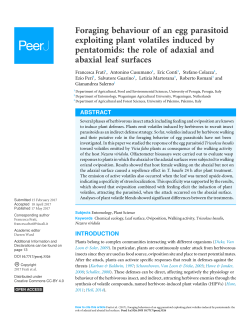 Foraging behaviour of an egg parasitoid exploiting plant