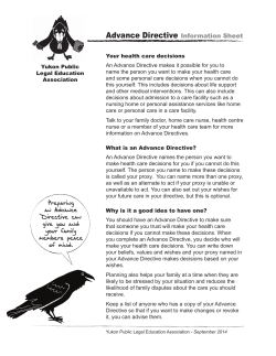 Advance Directive Information Sheet