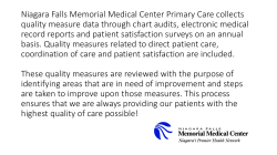 Niagara Falls Memorial Medical Center Primary Care collects quality