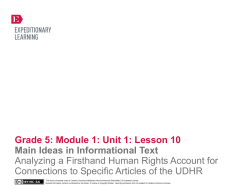 Grade 5: Module 1: Unit 1: Lesson 10 Main Ideas in Informational