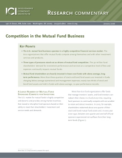 Competition in the Mutual Fund Business