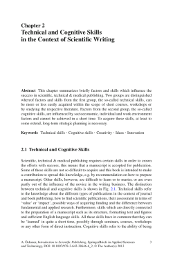 Technical and Cognitive Skills in the Context of Scientific